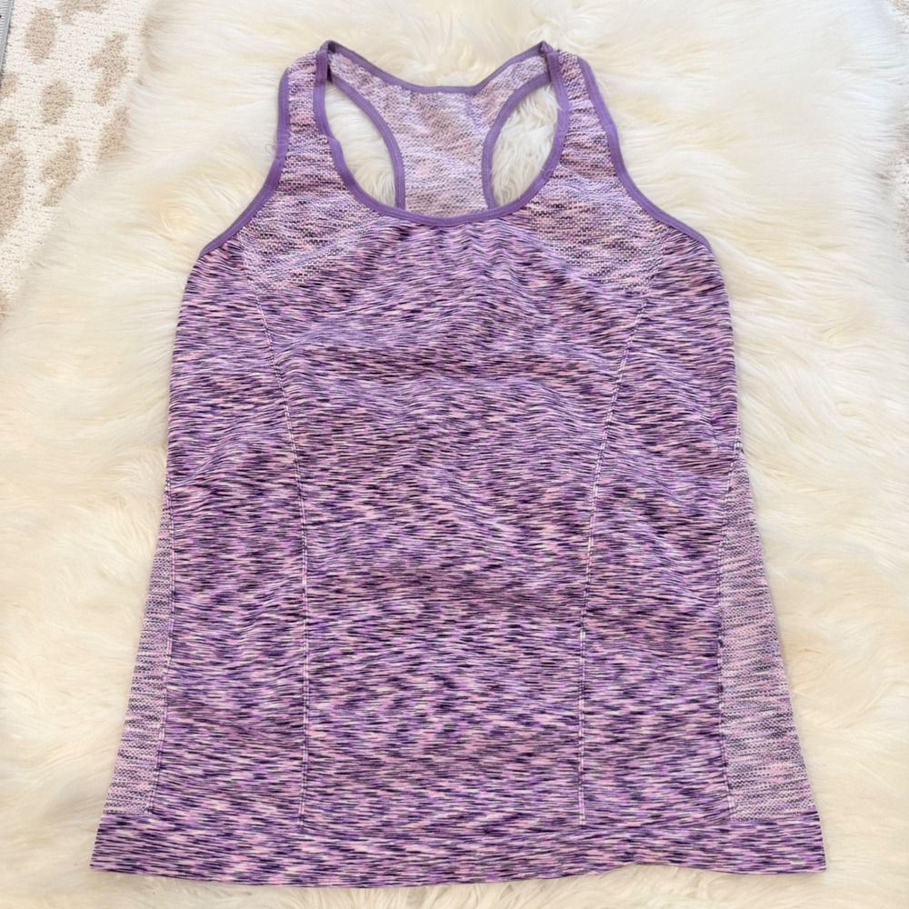 Space Dye Racerback Athletic Tank Top Purple Lavender Workout Gym One Size‎